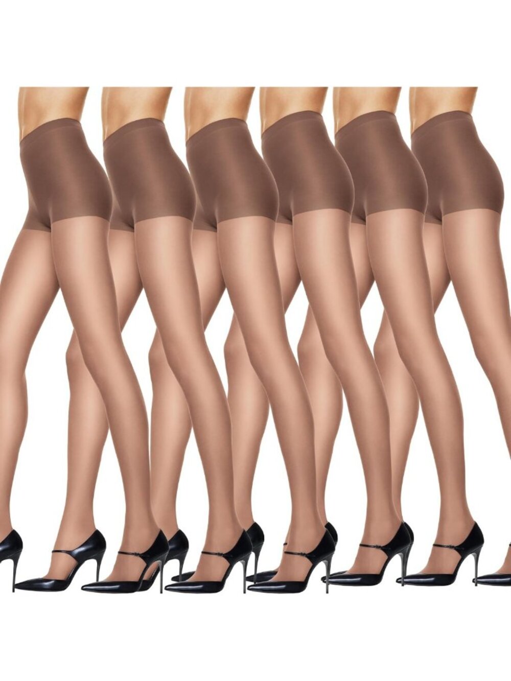 Silky Sheer Control Top Pantyhose with Reinforced Toe for Women - Comfortable